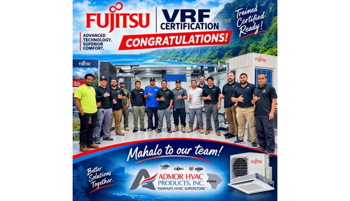 Fujitsu VRF Certification Class 2 graduates at the Bob Kayser Training Center