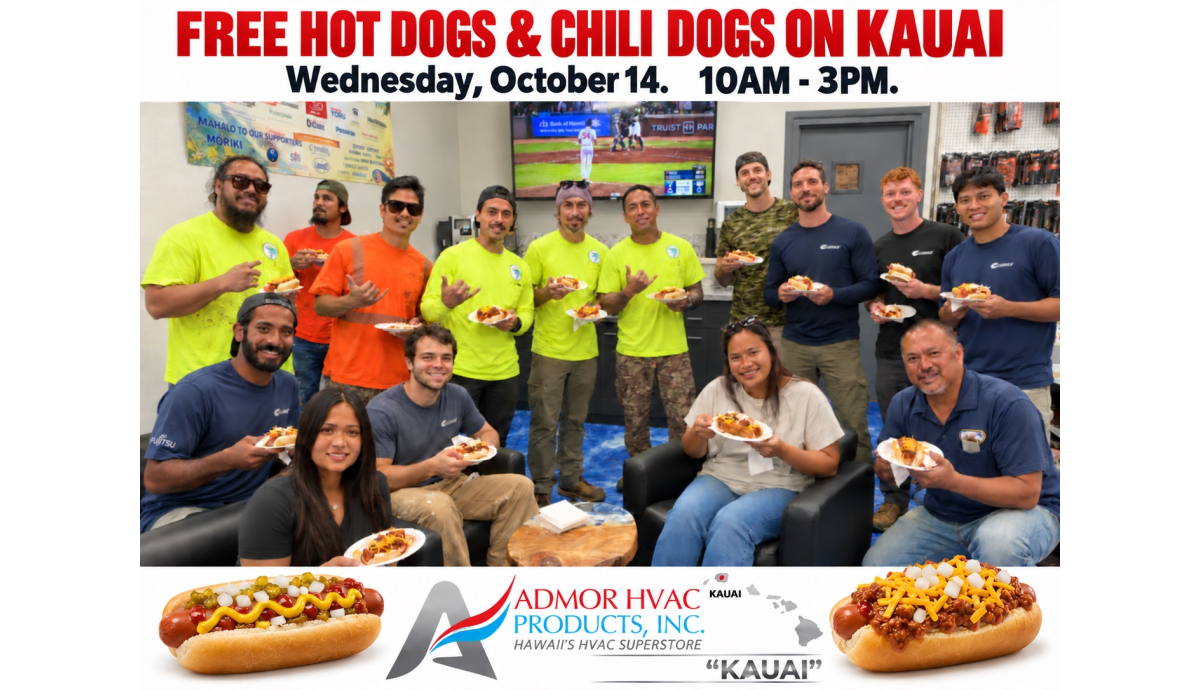 Free hot dogs and chili dogs on Kauai, Wednesday October 14, 10 AM to 3 PM